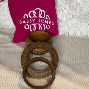 Sassy Jones Batik Wood Carved Bangle Stack